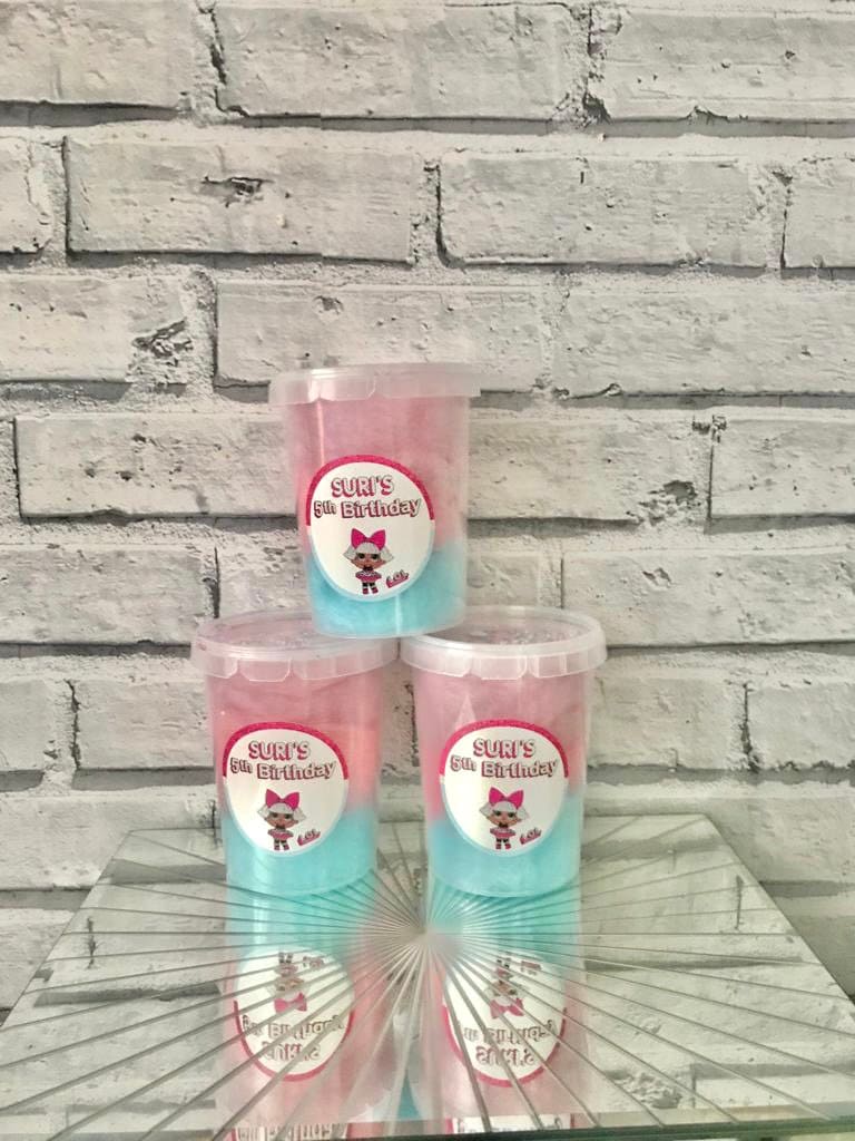 Mini Personalised Candy Floss Tubs Treats